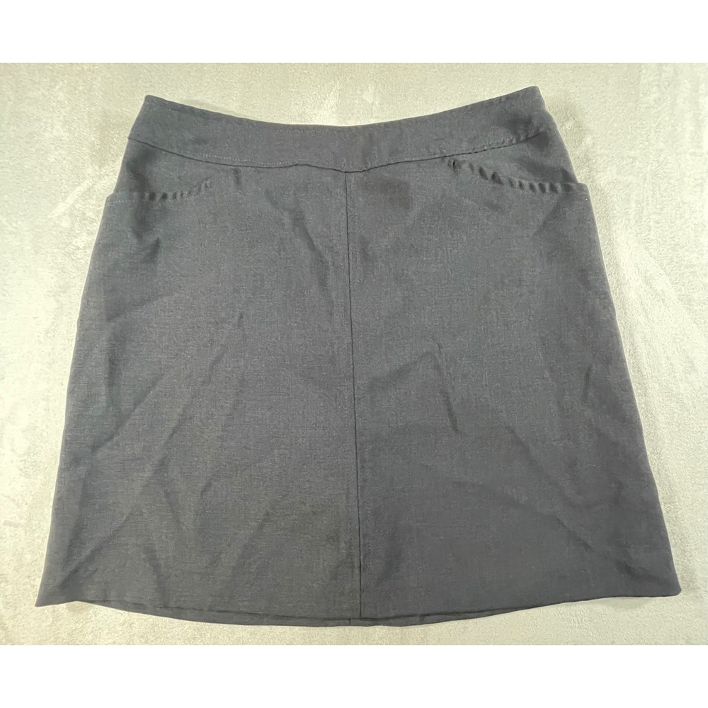Tracy Evans Skirt Womens 9 Gray Vintage USA Front Pockets Zipper Mini Y2K